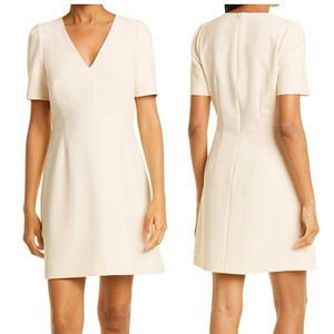 Club Monaco Egret Cream V Neck A Line Mini Dress Minimalist Size 4